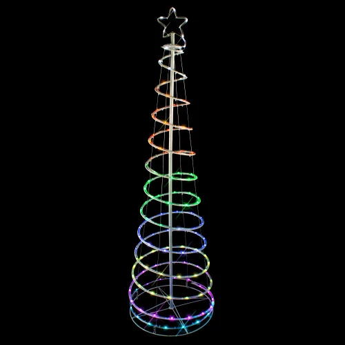 Northlight 6' LED Color Changing Multiple Function Outdoor Spiral Christmas Tree 3 Northlight 6' LED Color Changing Multiple Function Outdoor Spiral Christmas Tree