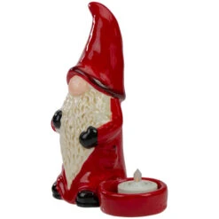 Gnome Tea Light Christmas Candle Holder - 7" - Red And Black -Christmas Decor Sale northlight tc28049 3 61137.1665611936