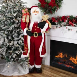 Northlight 5' Traditional Santa Claus With Teddy Bear And Gift Bag Standing Christmas Figure 8 Northlight 5' Traditional Santa Claus With Teddy Bear And Gift Bag Standing Christmas Figure -Christmas Decor Sale northlight tj15758 styled20copy 20798.1680607689