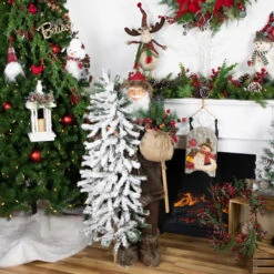 Northlight 48" Santa Claus With Artificial Flocked Alpine Tree Christmas Figure -Christmas Decor Sale northlight tj38549 styled20copy 76872.1680607688