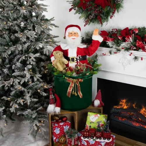 Northlight LED Lighted And Animated Gift Bag With Santa Claus Christmas Figure - 32" 4 Northlight LED Lighted And Animated Gift Bag With Santa Claus Christmas Figure - 32" - Image 2