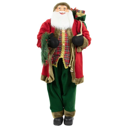 Northlight 60" Santa Claus With Wreath And Gift Bag Standing Christmas Figure 3 Northlight 60" Santa Claus With Wreath And Gift Bag Standing Christmas Figure