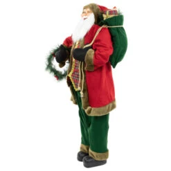 Northlight 60" Santa Claus With Wreath And Gift Bag Standing Christmas Figure 11 Northlight 60" Santa Claus With Wreath And Gift Bag Standing Christmas Figure -Christmas Decor Sale northlight tj93871 3new 21051.1680607688