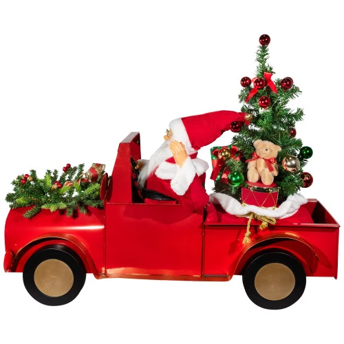 Northlight Animated And Musical Santa Driving Vintage Truck Christmas Decoration - 36.5" 4 Northlight Animated And Musical Santa Driving Vintage Truck Christmas Decoration - 36.5" - Image 2