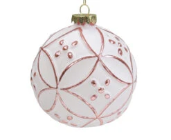 Northlight Matte White And Pink Floral Glass Hanging Christmas Ball Ornament 3.75" (95mm) 7 Northlight Matte White And Pink Floral Glass Hanging Christmas Ball Ornament 3.75" (95mm) -Christmas Decor Sale northlight tr26264 3 61162.1600478511