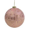 Pink And Gold Striped Matte Glass Christmas Ball Ornament 4" (100mm) -Christmas Decor Sale northlight tr26266 1 98248.1588343957