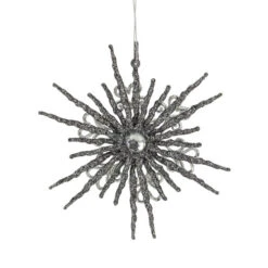 Northlight 6" Silver Glitter Double Snowflake Christmas Ornament -Christmas Decor Sale northlight tr88604 3 sample 29330.1664989719