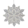 5.5" Clear Snowflake With White Design Christmas Ornament 2 5.5" Clear Snowflake With White Design Christmas Ornament -Christmas Decor Sale northlight tr88609 04841.1608349775