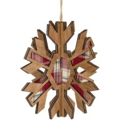 Northlight 7" 3-D Faux Wood And Red Plaid Starburst Snowflake Christmas Ornament 10 Northlight 7" 3-D Faux Wood And Red Plaid Starburst Snowflake Christmas Ornament -Christmas Decor Sale northlight tr88694 2 sample 33983.1669884309