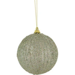 Northlight 4" Green Glitter Shatterproof Christmas Ball Ornament