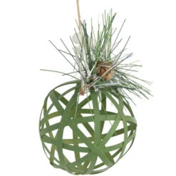 Northlight 5" Green Rattan Style Christmas Ball Ornament With Pine Cone -Christmas Decor Sale northlight tr92619 2 updated2022 73031.1660239388
