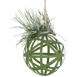 Northlight 5" Green Rattan Style Christmas Ball Ornament With Pine Cone -Christmas Decor Sale northlight tr92619 3 updated2022 64984.1681212836