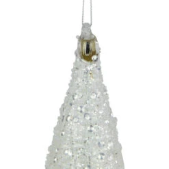 Northlight 9.5" Matte White Sequin And Glitter Finial Glass Christmas Ornament -Christmas Decor Sale northlight tr94445 4 39257.1687789249
