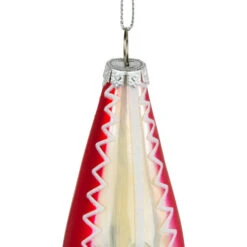 6.75" Red And White Retro Reflector Finial Glass Christmas Ornament 12 6.75" Red And White Retro Reflector Finial Glass Christmas Ornament -Christmas Decor Sale northlight tr94449 5 08414.1687789249