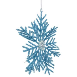 Northlight 10" Blue Glittered Snowflake Christmas Ornament -Christmas Decor Sale northlight tr94451 03 62105.1687789249
