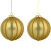 Northlight Set Of 2 Gold Striped Glittered Glass Christmas Ball Ornaments 4" -Christmas Decor Sale northlight tr94993 1 16520.1700327049