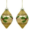 Northlight Set Of 2 Golden Glitter Holly Finial Christmas Glass Ornaments 5" 2 Northlight Set Of 2 Golden Glitter Holly Finial Christmas Glass Ornaments 5" -Christmas Decor Sale northlight tr94995 120edit20copy202 32268.1700500043