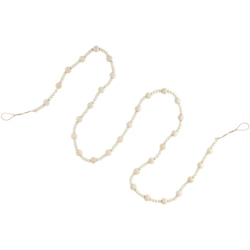 Northlight 6' Cream Wooden Beads Christmas Garland, Unlit 3 Northlight 6' Cream Wooden Beads Christmas Garland, Unlit