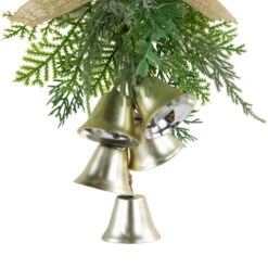 11.25" Gold Bells Christmas Door Hanger With Burlap Bow -Christmas Decor Sale northlight tr94999 4 74434.1700327049