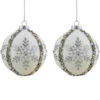 Northlight Set Of 2 Matte White Sequin Glitter Snowflake Glass Christmas Ornaments 4" -Christmas Decor Sale northlight tr95007 1 67254.1700327049