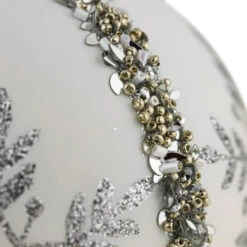 Northlight Set Of 2 Matte White Sequin Glitter Snowflake Glass Christmas Ornaments 4" -Christmas Decor Sale northlight tr95007 2 24654.1700327050