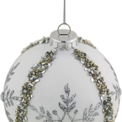 Northlight Set Of 2 Matte White Sequin Glitter Snowflake Glass Christmas Ornaments 4" -Christmas Decor Sale northlight tr95007 4 17110.1700327051