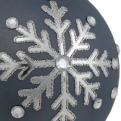 Northlight Set Of 2 Slate Blue Jeweled Snowflake Glass Christmas Ball Ornaments -Christmas Decor Sale northlight tr95010 2 36087.1700327053