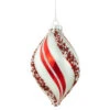 Northlight Set Of 2 White And Red Glitter And Beads Striped Finial Glass Christmas Ornaments 5.5" -Christmas Decor Sale northlight tr95018 1 02891.1700327049