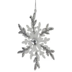 Northlight Set Of 4 White And Silver Glitter Snowflakes Christmas Ornaments 6" -Christmas Decor Sale northlight tr95027 2 75196.1700327052