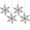 Northlight Set Of 4 White And Silver Glitter Snowflakes Christmas Ornaments 6" -Christmas Decor Sale northlight tr95027 updated 01127.1700327051
