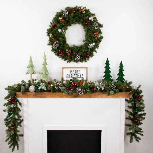 Pre-Lit Canadian Pine Artificial Christmas Garland - 9' X 12" - Multicolor Lights 4 Pre-Lit Canadian Pine Artificial Christmas Garland - 9' X 12" - Multicolor Lights - Image 2