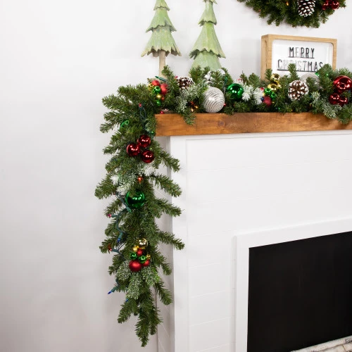 Pre-Lit Canadian Pine Artificial Christmas Garland - 9' X 12" - Multicolor Lights 6 Pre-Lit Canadian Pine Artificial Christmas Garland - 9' X 12" - Multicolor Lights - Image 4