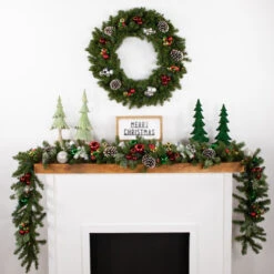 Northlight Pre-Lit Battery Operated Canadian Pine Christmas Wreath - 30" - Multi-Color LED Lights -Christmas Decor Sale northlight v15838 styled 62626.1689085520