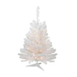 Northlight 3' Pre-Lit Snow White Artificial Christmas Tree, Clear Lights