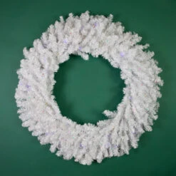 Northlight Pre-Lit White Pine Battery Operated Christmas Wreath - 36" - Multicolor LED Lights -Christmas Decor Sale northlight v15877 green 16096.1691074599