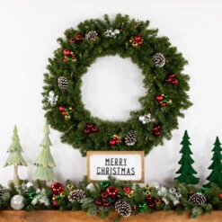 Northlight Pre-Lit Canadian Pine Artificial Christmas Wreath - 36" - Multi Lights -Christmas Decor Sale northlight v15907 styled2 66373.1689085520