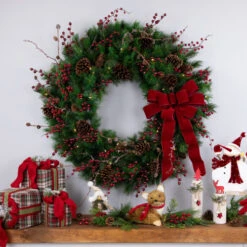 Northlight Pre-lit Royal Oregon Pine Artificial Christmas Wreath - 36" - Clear Lights -Christmas Decor Sale northlight v159282c20v159292c20v15938 styled202 95851.1692804207