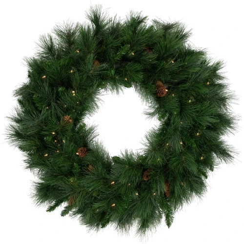 Northlight Pre-Lit White Valley Pine Artificial Pinecone Christmas Wreath - 36" - Clear Lights 3 Northlight Pre-Lit White Valley Pine Artificial Pinecone Christmas Wreath - 36" - Clear Lights