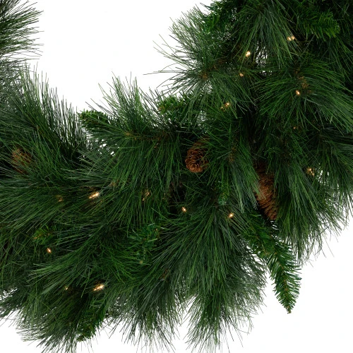 Northlight Pre-Lit White Valley Pine Artificial Pinecone Christmas Wreath - 36" - Clear Lights 7 Northlight Pre-Lit White Valley Pine Artificial Pinecone Christmas Wreath - 36" - Clear Lights - Image 5