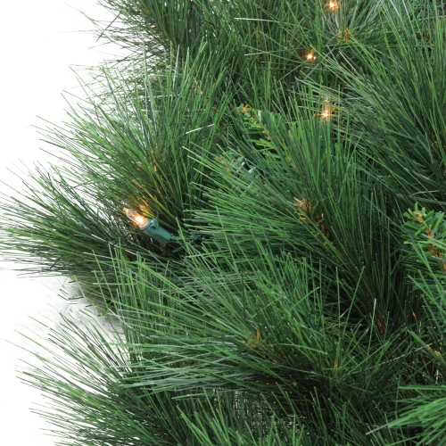 Northlight Pre-lit White Valley Pine Artificial Christmas Wreath - 48" - Clear Lights 4 Northlight Pre-lit White Valley Pine Artificial Christmas Wreath - 48" - Clear Lights - Image 2