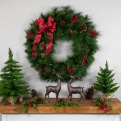 Northlight Pre-Lit White Valley Pine Artificial Pinecone Christmas Wreath - 36" - Clear Lights 11 Northlight Pre-Lit White Valley Pine Artificial Pinecone Christmas Wreath - 36" - Clear Lights -Christmas Decor Sale northlight v15936 styled 2 20863.1690296404