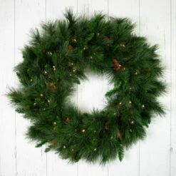 Northlight Pre-Lit White Valley Pine Artificial Pinecone Christmas Wreath - 36" - Clear Lights 12 Northlight Pre-Lit White Valley Pine Artificial Pinecone Christmas Wreath - 36" - Clear Lights -Christmas Decor Sale northlight v15936 woodfloor 27897.1690469256