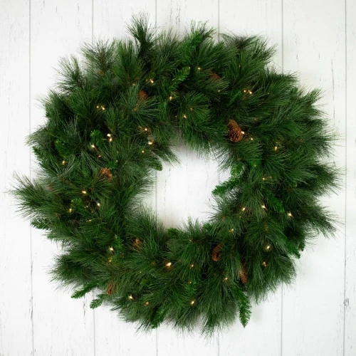 Northlight Pre-Lit White Valley Pine Artificial Pinecone Christmas Wreath - 36" - Clear Lights 6 Northlight Pre-Lit White Valley Pine Artificial Pinecone Christmas Wreath - 36" - Clear Lights - Image 4