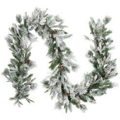 Real Touch™? Flocked Rosemary Emerald Angel Pine Artificial Christmas Garland - 9' X 14" - Unlit