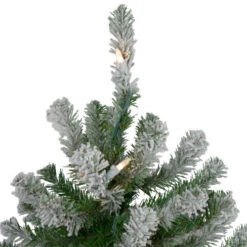 Set Of 3 Pre-Lit Slim Flocked Alpine Artificial Christmas Trees 5' - Clear Lights -Christmas Decor Sale northlight v27434 2update 45296.1668500847