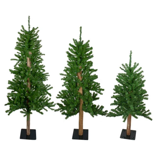 Northlight Set Of 3 Alpine Artificial Christmas Trees 3', 4'and 5'- Unlit 3 Northlight Set Of 3 Alpine Artificial Christmas Trees 3', 4'and 5'- Unlit