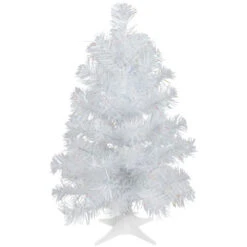 Northlight 18" White Iridescent Spruce Artificial Christmas Tree - Unlit