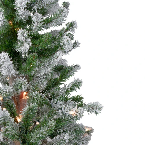 Northlight 4ft Pre-Lit Flocked Alpine Artificial Christmas Tree, Clear Lights 6 Northlight 4ft Pre-Lit Flocked Alpine Artificial Christmas Tree, Clear Lights - Image 4