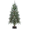 Northlight 4ft Pre-Lit Flocked Alpine Artificial Christmas Tree, Clear Lights