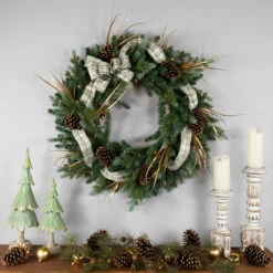 Northlight Real Touch™? Pre-Lit Blue Spruce Artificial Christmas Wreath - 48" - Clear Lights -Christmas Decor Sale northlight v94163 styled 2 83062.1691161227